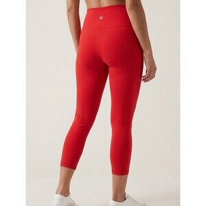 Lululemon Wunder Under Crop Leggings Size 8 Red Luon Activewear Athleisure